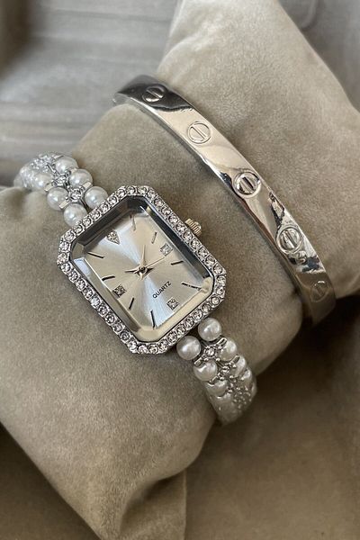 Leerybee Women's Wristwatch Nl-019 - Pearl Model, with Bracelet