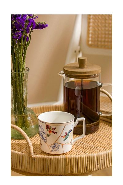 LC Waikiki Lcw Home Ecru Printed Porcelain Mug 360 ml