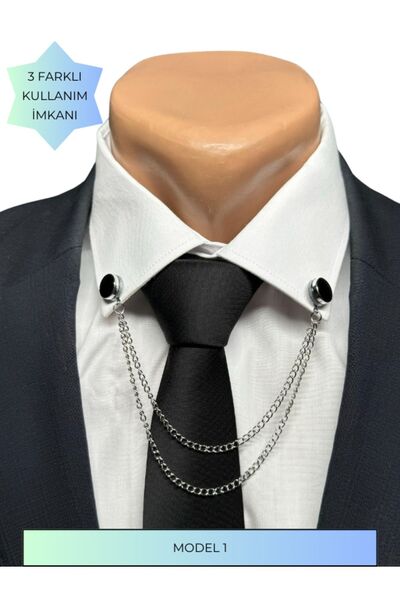 HARES Damat & Sağdıç İğneli Yaka Zinciri