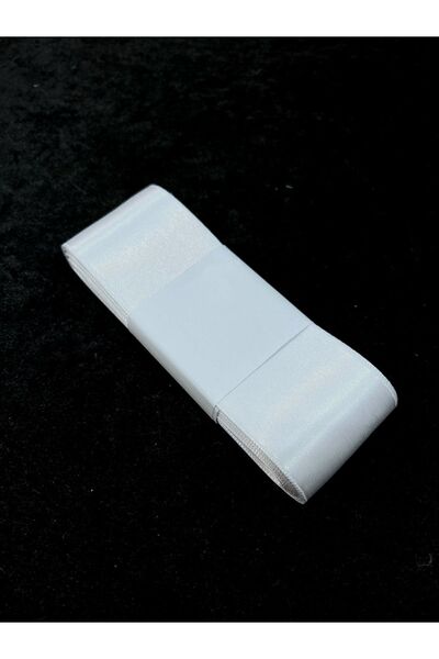 yörük tuhafiye Λευκή φαρδιά σατέν κορδέλα 10 μέτρων - 6 εκ. Μία μπάλα, δέσμη, λουλούδι, διακοσμητική και κοσμηματοκομική κορδέλα