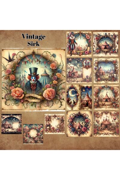 Pink Swan Craft Vintage krugovi 12 komada set naljepnica za albume - Bullet J...