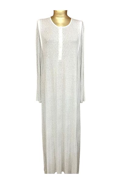 Pelin Pijama Pelin Women's Nightgown Uzunkol-2158- Ecru Floral
