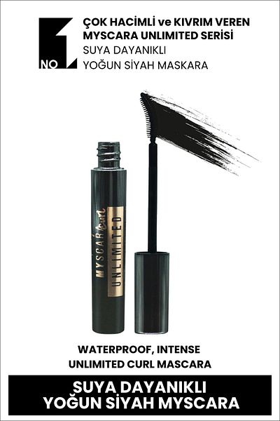 Sheida Myscara Series - Waterproof Black Curl and Volumizing Mascara, High Volume & Curl