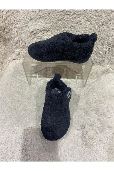 Aysun Ayakkabı Black Outer Material Fleece Velcro Children's Slippers
