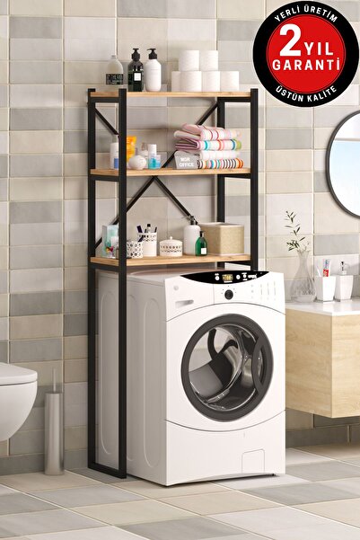 Mgr Office 3 Raflı Çamaşır Makinesi Üstü Düzenleyici Banyo Rafı Banyo Düzenle...
