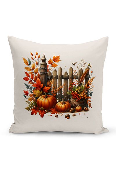Bertille Home Autumn Series - Double Sided Digital Printed Throw Pillow Cover (Halloween Pity Cushion Cover)