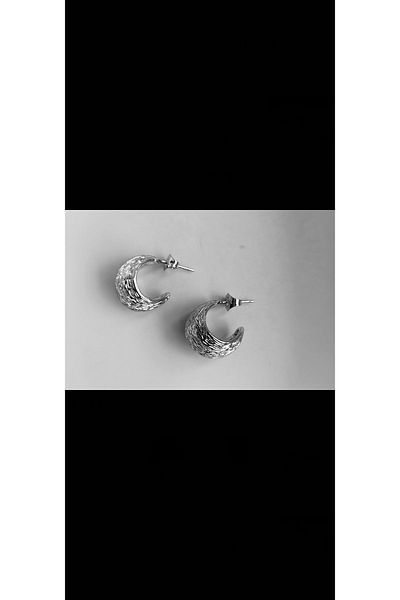 Marlenka Steel Textured Stud Earring