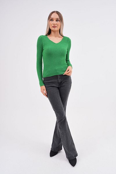 Butik Serdivan Bluză de damă din Lycra cu decolteu în V - Pulover, sezon nou