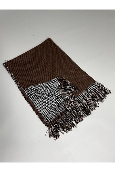 Sobe Hediyelik Μάλλινο σάλι ώμου διπλής όψης καρό - 70x190cm - Χειμερινό σάλι