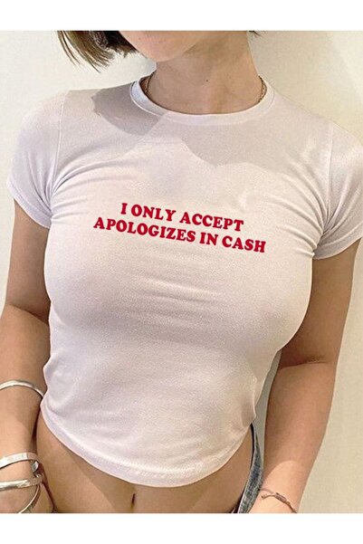 MEAGİYİM Y2K - Cash Printed Crop Baby Tee