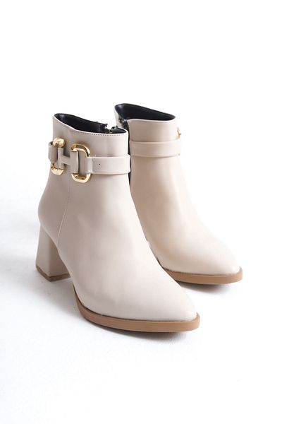 Buem Cizme de damă confortabile zilnice cu toc cu fermoar natural - cu accesorii