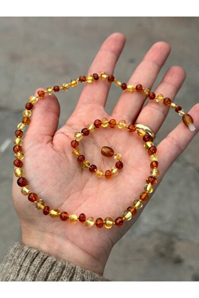 KEHRİBAREVİ EREĞLİ Kehribar kolye yetişkin damla kehribar gerdanlık orijinal sertifikalı