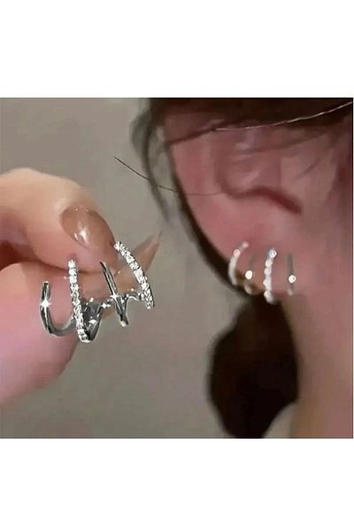 mos&more Crystal Stone Multiple Look Earrings