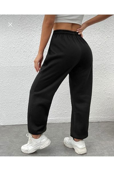 DEZZİİ Μαύρο μπλε Jogger Sweatpants με στάμπα πεταλούδας