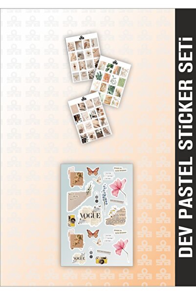 Sticker Adresim 9 Sayfa Vintage Set Sticker Seti Planner - bullet Journal Bilgisayar Telefon Kılıfı Için Uygun