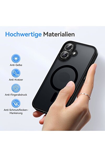 m.tk moveteck İphone 16 Kılıf Mat Magsafe Şarj Özellikli Darbe Önleyici Hassas Butonlu Renkli Yumuşak Kenar - SİO