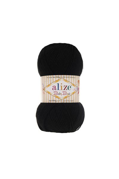 Alize Baby Best 60 Black 10% Bamboo - 90% Acrylic (Anti-pilling Acrylic) / 100 gr - 240 m Knitting Wool yarn