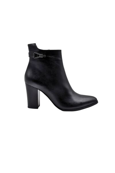 Venüs 2355801K Kadın Hakiki Deri Topuklu Siyah Klasik Bot