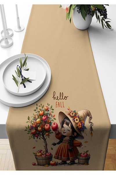 Bertille Home Φθινοπωρινή σειρά - 140x40 cm Digital Printed Runner (Φθινόπωρο αποκριών)