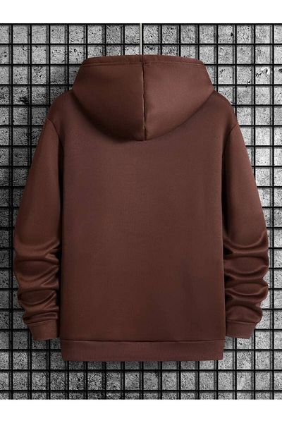 Keywest Unisex 1% Energy Printed Oversize Χειμερινό φούτερ με κουκούλα 3 νημάτων 100% βαμβακερό φούτερ