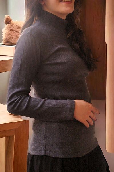 Aslında Look Corded Knitwear Long Sleeve Bady Soft Texture Comfortable Fit Images Reference.