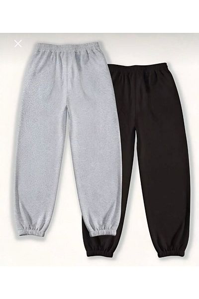 DEZZİİ Γκρι και μαύρο σετ 2 τεμαχίων Jogger Sweatpants