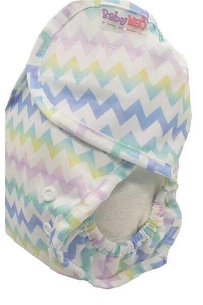 BabyNEO - Yenidoğan Yıkanabilir Bebek Bezi Sızdırmaz Dış Bez Cover - Zigzag