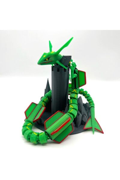 Neptune #0384 Rayquaza Hareketli Pokemon Figürü (Stand ile)