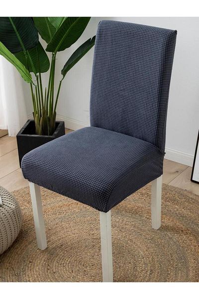 intil Κάλυμμα καρέκλας εύκαμπτο Lycra Anthracite - Πλενόμενο κάλυμμα καρέκλας