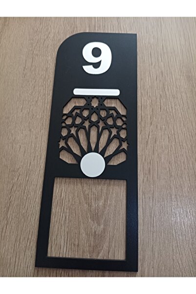 Şirin Lazer Daire numarası Zil çerçevesi ahşap mdf Aynalı Pleksi Gümüş renk R...