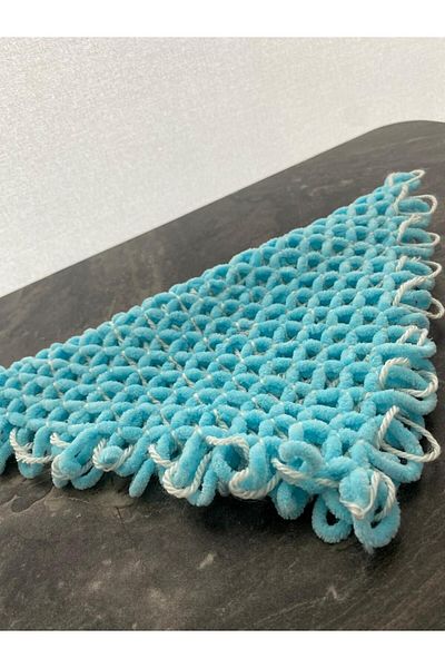 Günyan Store Special Soft Velvet Daily - Dowry Blue Bath Loofah (Handwork) for Sensitive Skin