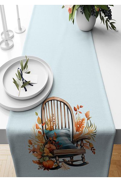 Bertille Home Seria de toamnă - Runner imprimat digital 140x40 cm (toamna de Halloween)
