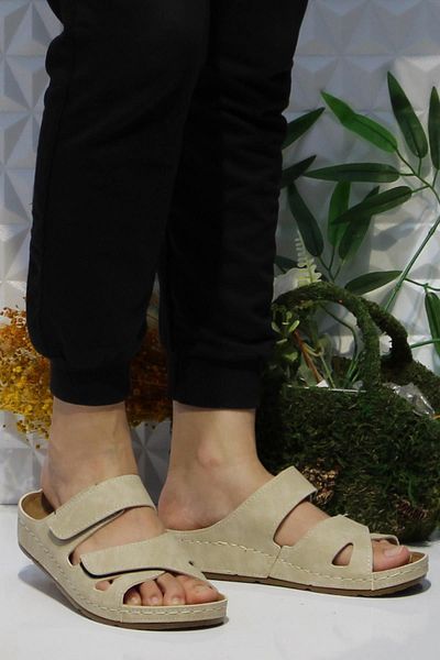 fort 1801 Mulex Beige - Papuci anatomici confortabili pentru femei