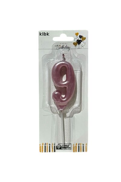 klbk Alya-butık 10 Cm 9 Yaş Doğum Günü Büyük Rakam Sayılı Pasta Mumu Rose Ren...