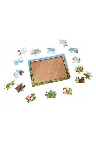 Fizello Cats and Mouse 16 Pieces Educational Learning Wooden Kids Puzzle Montessori Jigsaw Baby Children Toy