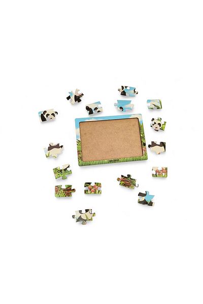 Fizello Pandas 16 Pieces Educational Learning Wooden Kids Puzzle Montessori Jigsaw Baby Children Toy