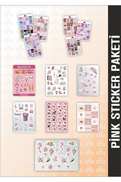 Sticker Adresim Dev Pink Sticker Seti Planner - Ajanda -Bullet Journal Bilgis...