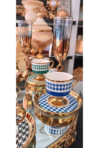 Kosova KAZ AYAĞI RENKLİ 6 KİŞİLİK KAHVE FİNCAN TAKIMI (W-JULİET)