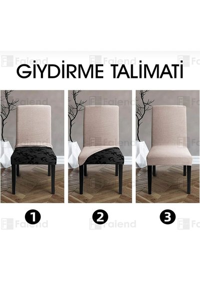 ÖZMAKAN Husa pentru scaune din Lycra din 6 piese color piatra - lavabila