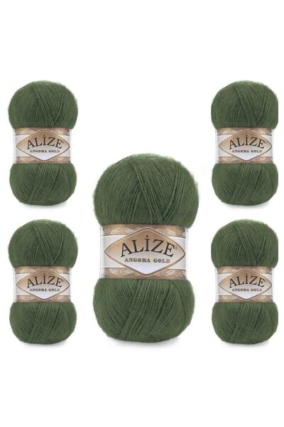 Alize Angora Gold 5 Pack - 180 Mildew Green Knitting Lanyard
