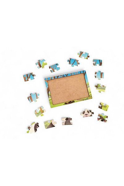 Fizello Panda 16 Pieces Educational Learning Wooden Kids Puzzle Montessori Jigsaw Baby Children Toy