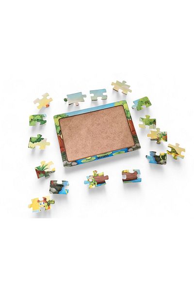 Fizello 16 Piece Turtle and Frog Wooden Children's Puzzle Jigsaw - Educational Learning Toy
