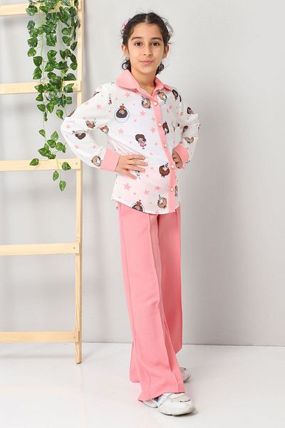 Modamihram Pink Kids Set - Button Detailed, Model 8917