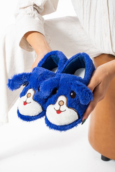 Moda Devrin Pantofi albaștri pentru copii cu figurină de iepure - acasă și papuci