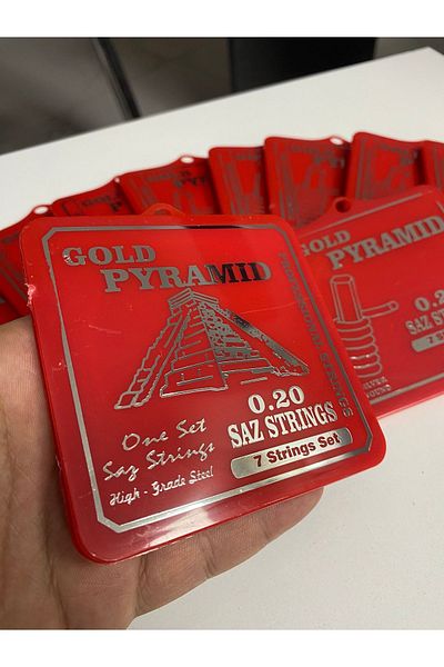 GMC MUSIC STORE هرم ذهبي 0.20 سلك ذو ساق طويلة وهدية Plectrum