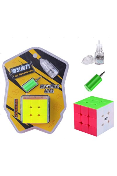 TOYFEST QY 3X3 Speed Tornavidalı Yağlı Küp Kartela Hızlı Rübik Zeka Sabır Küpü
