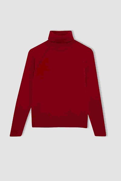 DeFacto Girl - October 29 Republic Day Red Turtleneck Knitwear Sweater R1953A624Wn