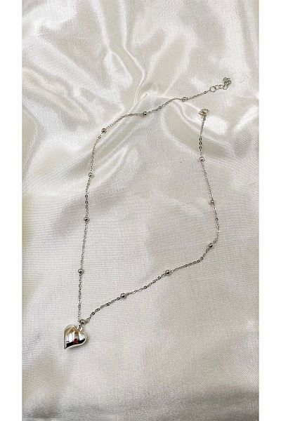 Eylülün Takısı Silver Colored Heart Women's Necklace