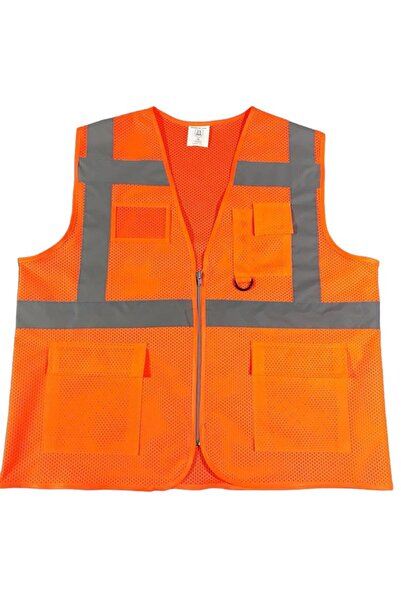 eser x workwear Fileli Mühendis Yeleği Turuncu