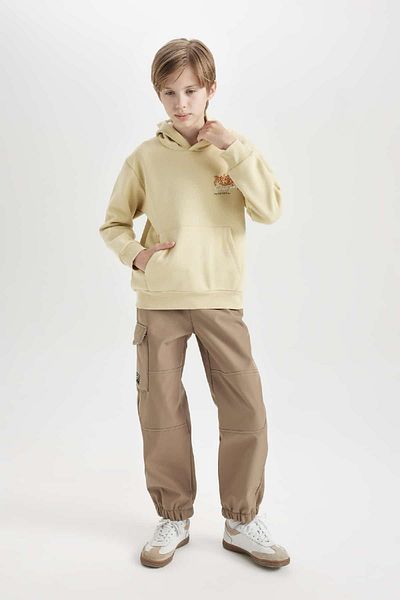 DeFacto Fleece-Jogginghose für Jungen – elastische Taille, Bein und Cargotaschen, Plüschfutter D3460a824wn
